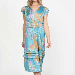 Current Air Midi blue floral dress